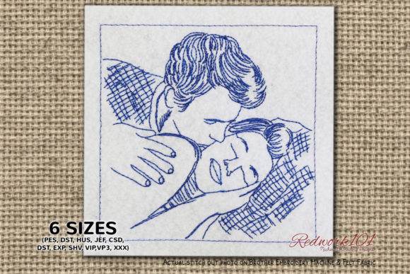 Boy Kissing on Cheeks Embroidery Review