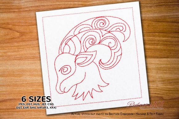 Capricorn Astro Sign Lineart Review for Business Embroidery