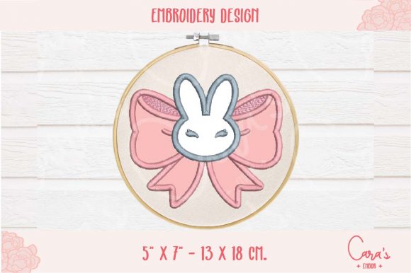 Cara s Embor Bunny Bow Applique