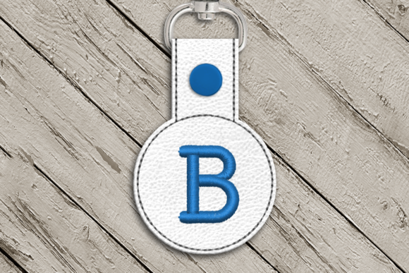 Letter B Round ITH Key Fob Applique