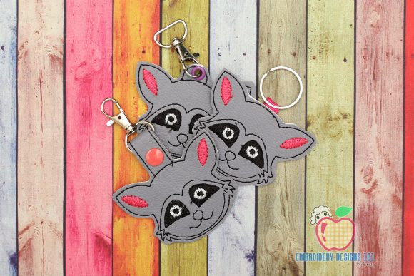 Raccoon Face Keyfob Design