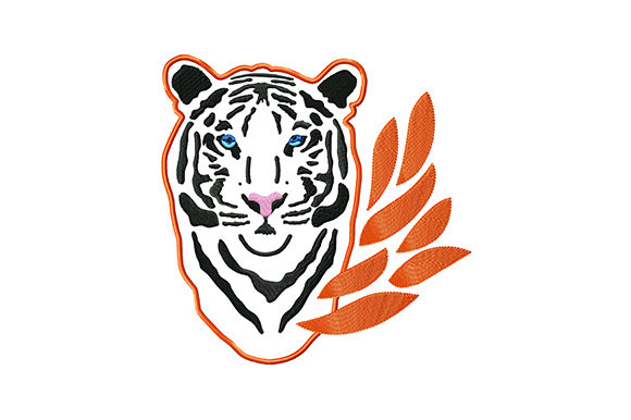 Tiger Head with Leaves